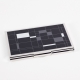 Business Card Case w/ Black Design, Nickel Plated, 